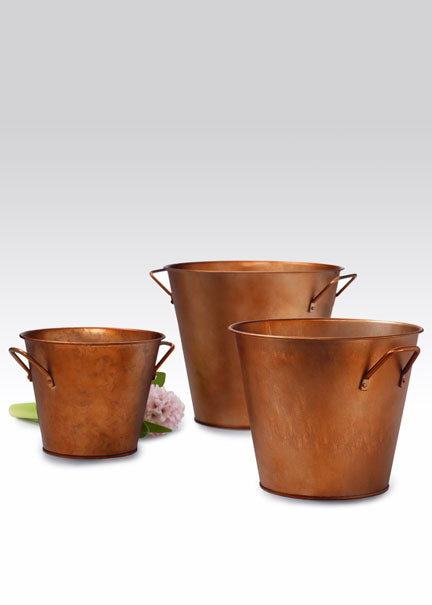 Copper Finish Buckets Decor Jamali Garden