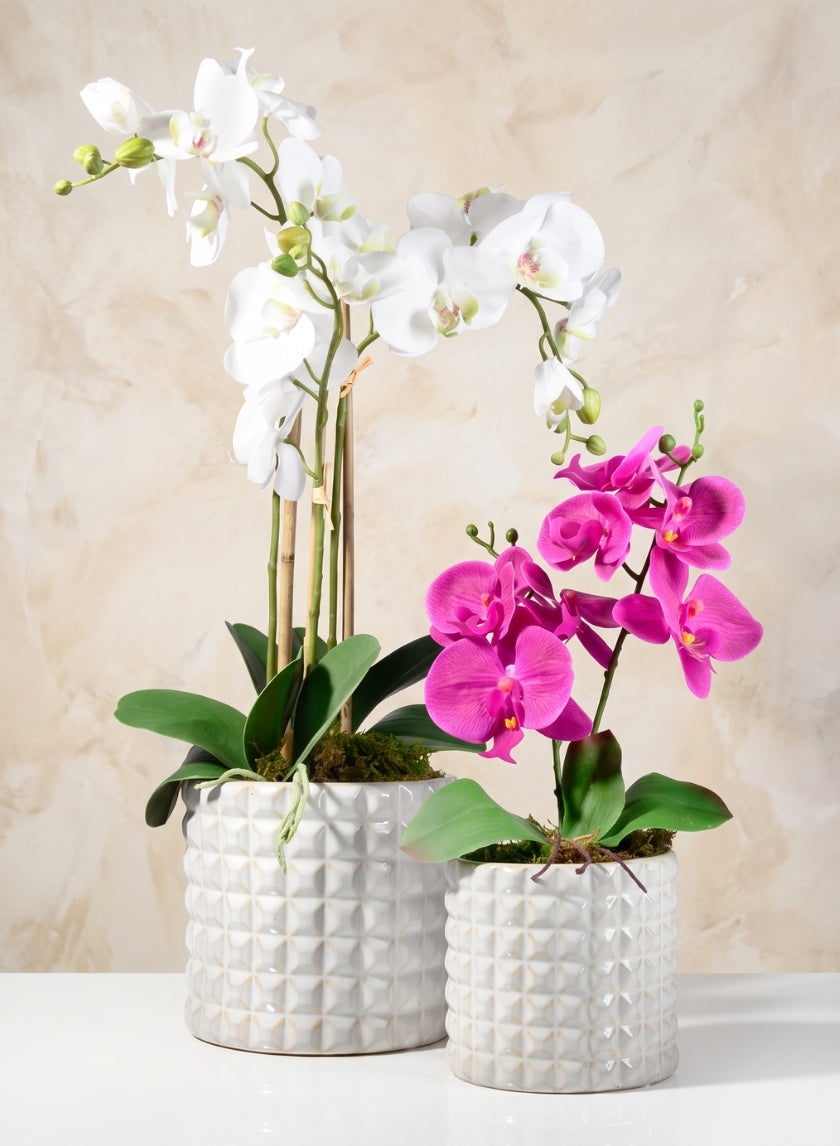 White Ceramic Studs Vase Decor Jamali Garden