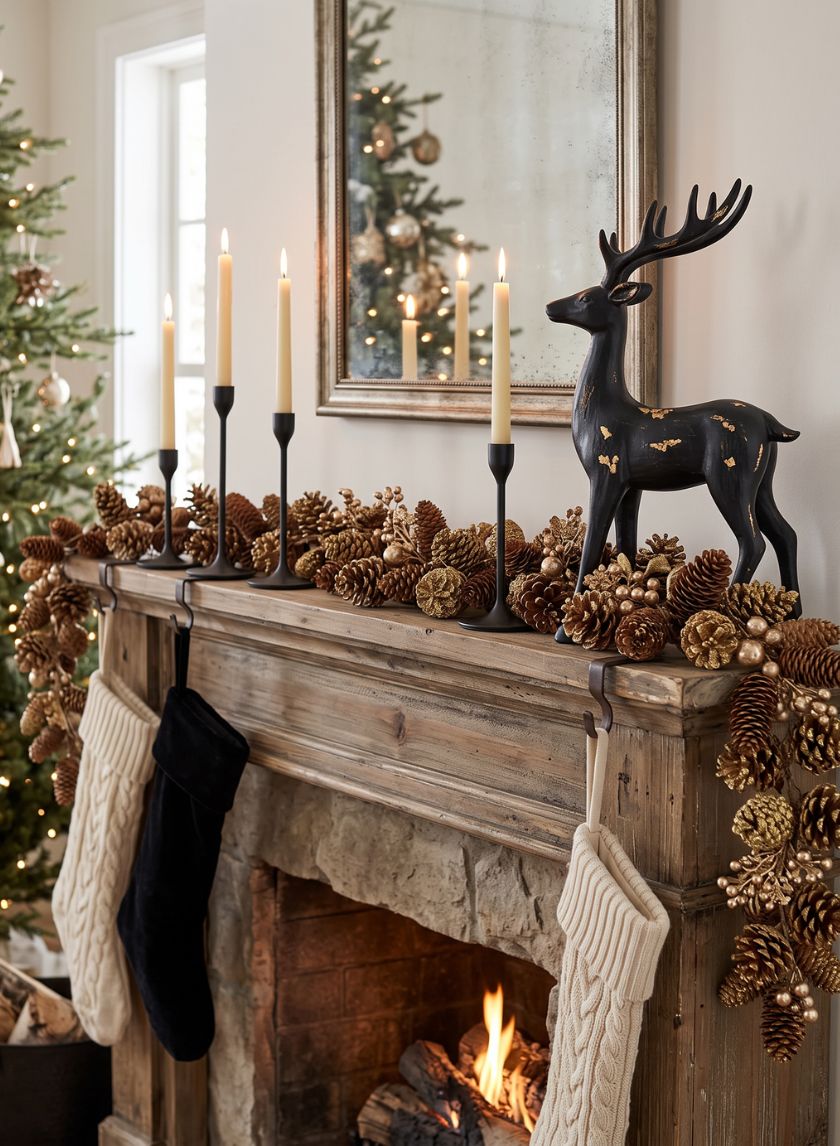 60in Long Gold Tipped Pinecone Garland, Case of 4 Decor Jamali Garden