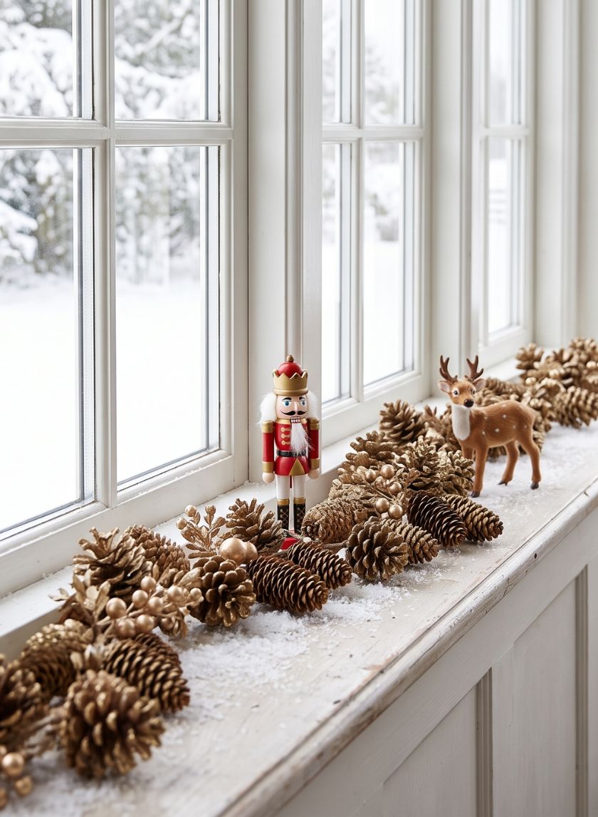 60in Long Gold Tipped Pinecone Garland, Case of 4 Decor Jamali Garden