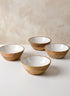 6in Wide Bombay Enameled Wood Bowl, Set of 4 Decor Jamali Garden