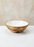 10in Wide Bombay Enameled Wood Bowl Decor Jamali Garden