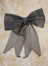 6.75in Long Black With Silver Diamond Bow Decor Jamali Garden