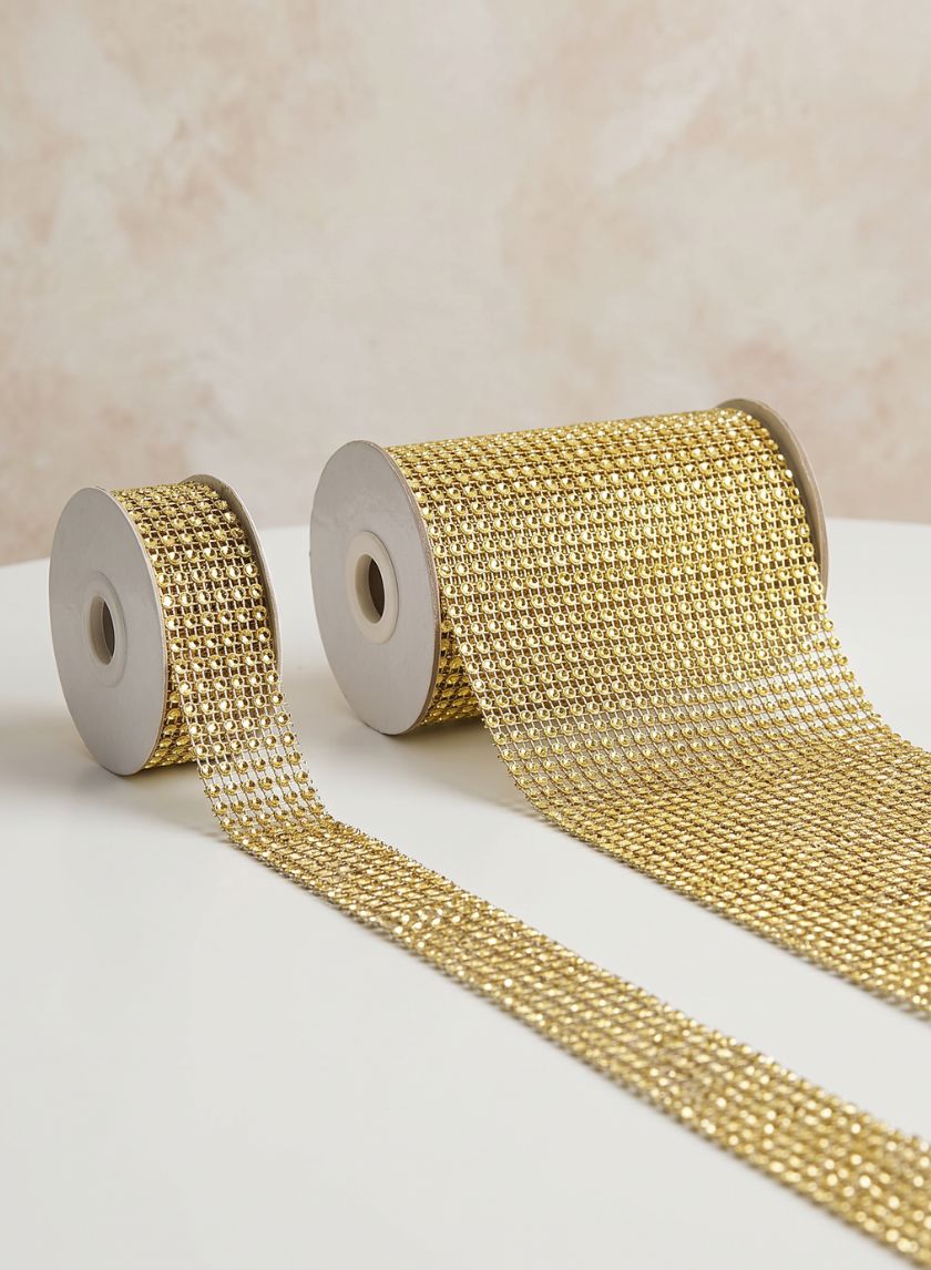 8ft Gold Diamond Bead Ribbons Decor Jamali Garden