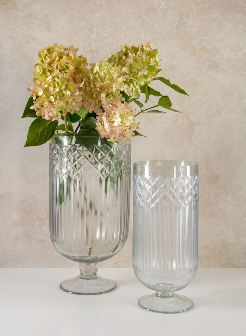 Harem Cut Work Hurricane Glass Vase