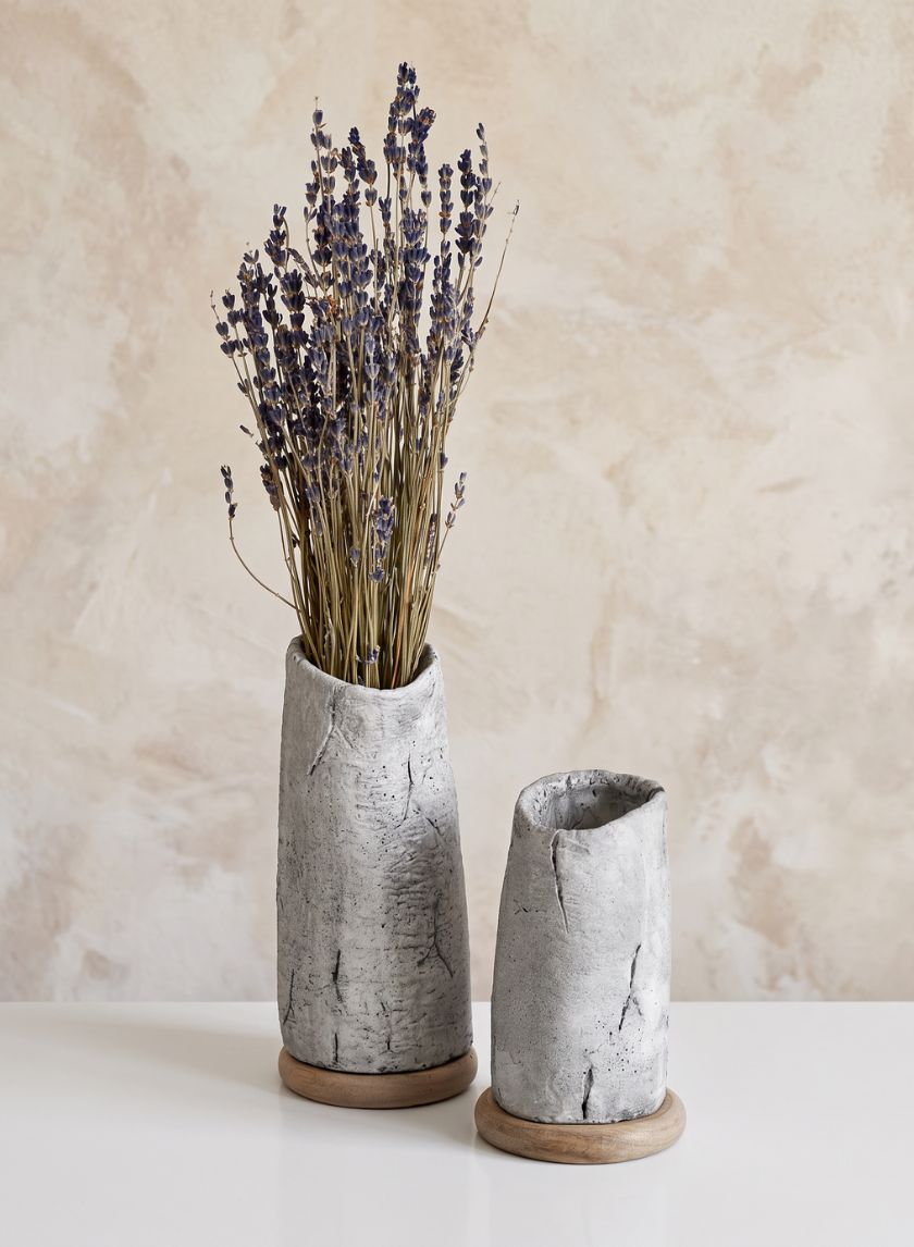 Lava Cement Vase Decor Jamali Garden