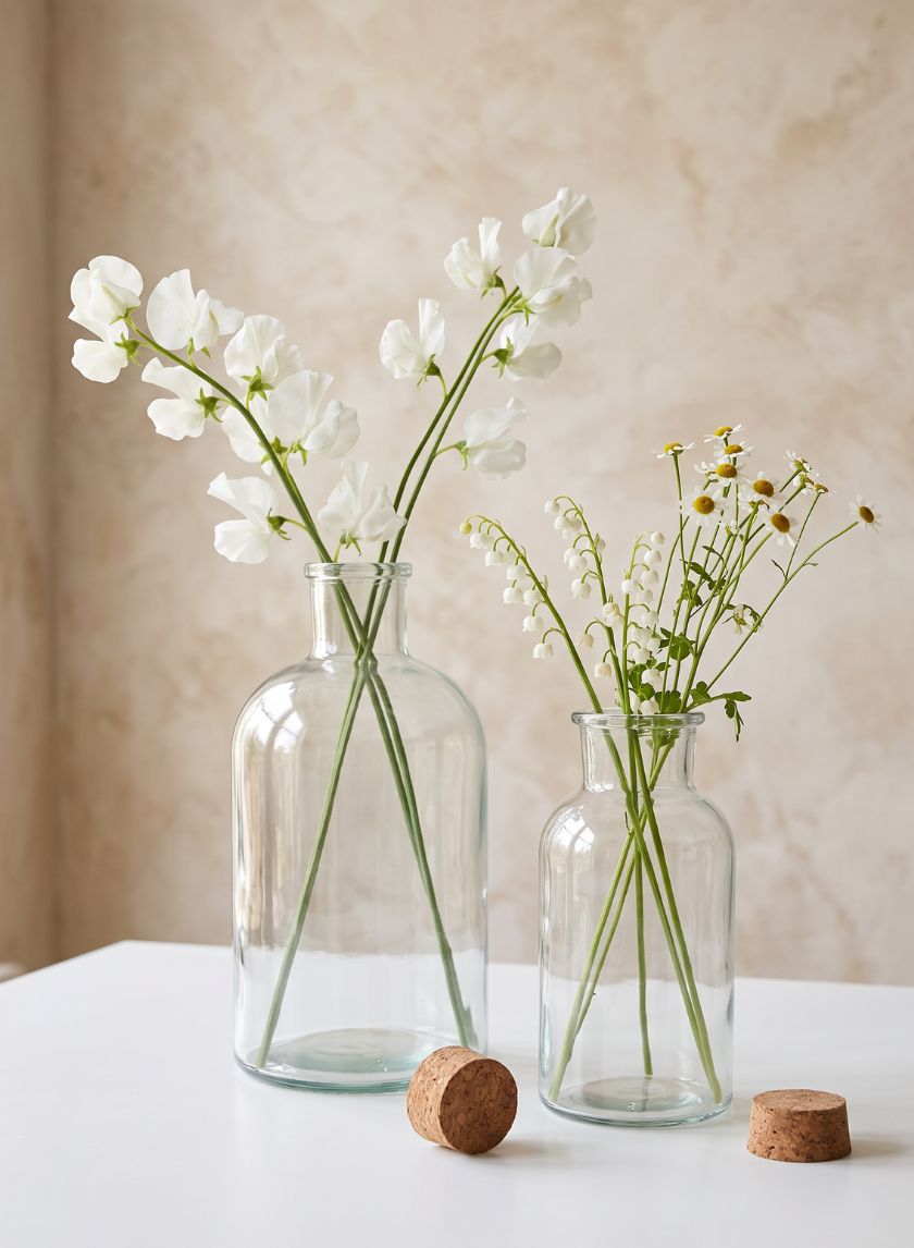 Glass Bottle With Cork Decor Jamali Garden