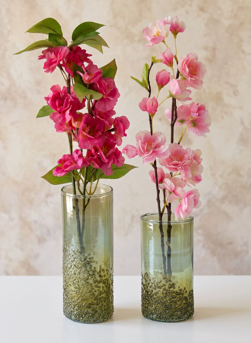 Strasbourg Speckled Green Luster Glass Cylinder