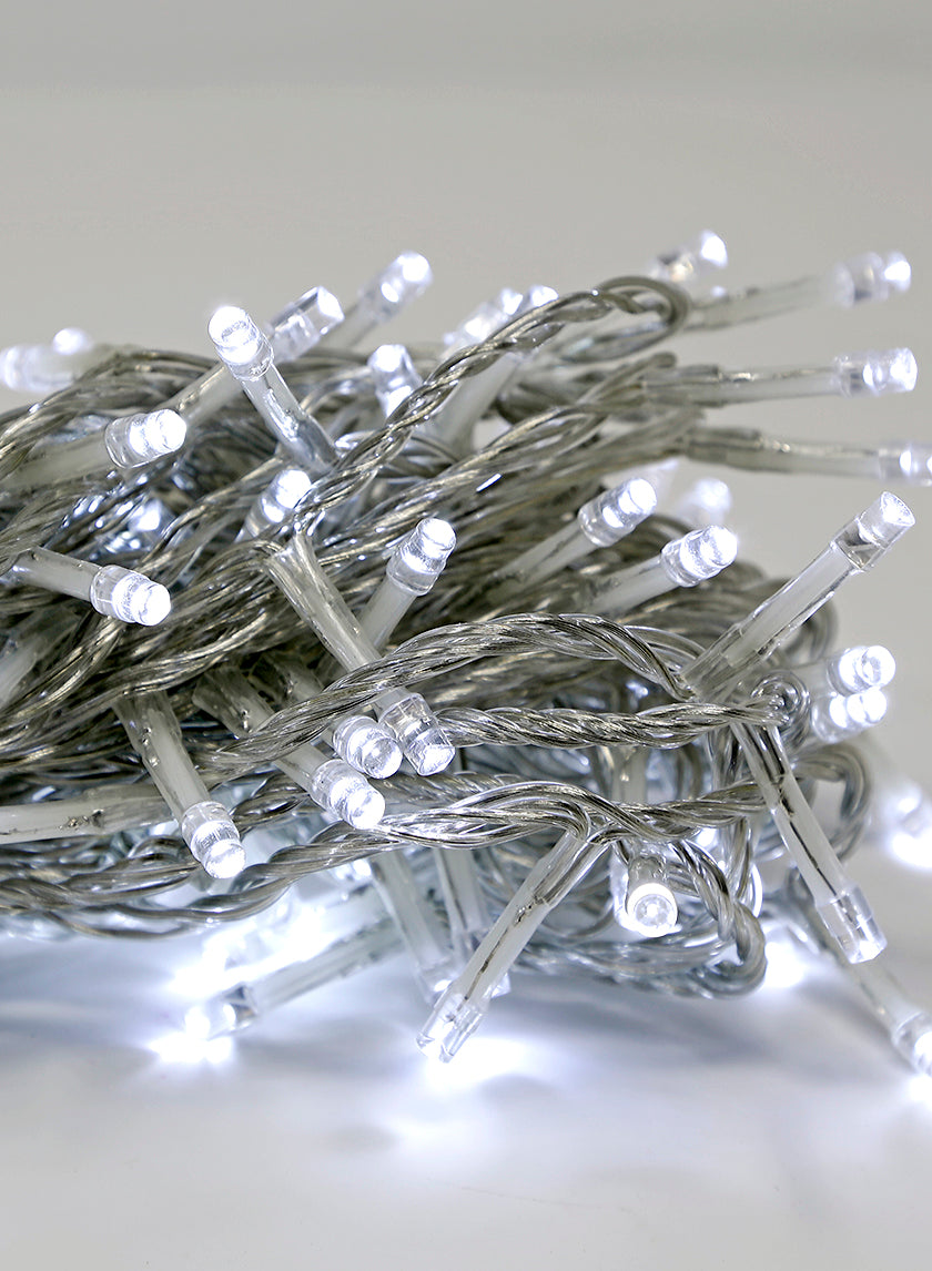 Buy 100 White LED Lights Set, Clear Cord Wholesale Online | Jamali Garden