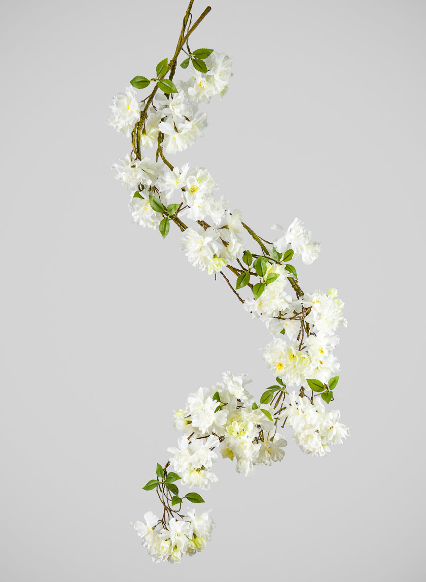 50in Long White Cherry Blossom Vine, Case of 6 Decor Jamali Garden