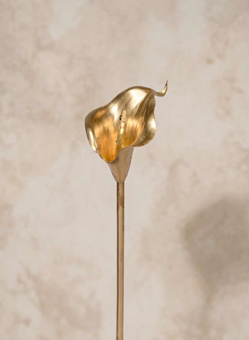17in Long Gold Calla Lily Stem, Case of 12