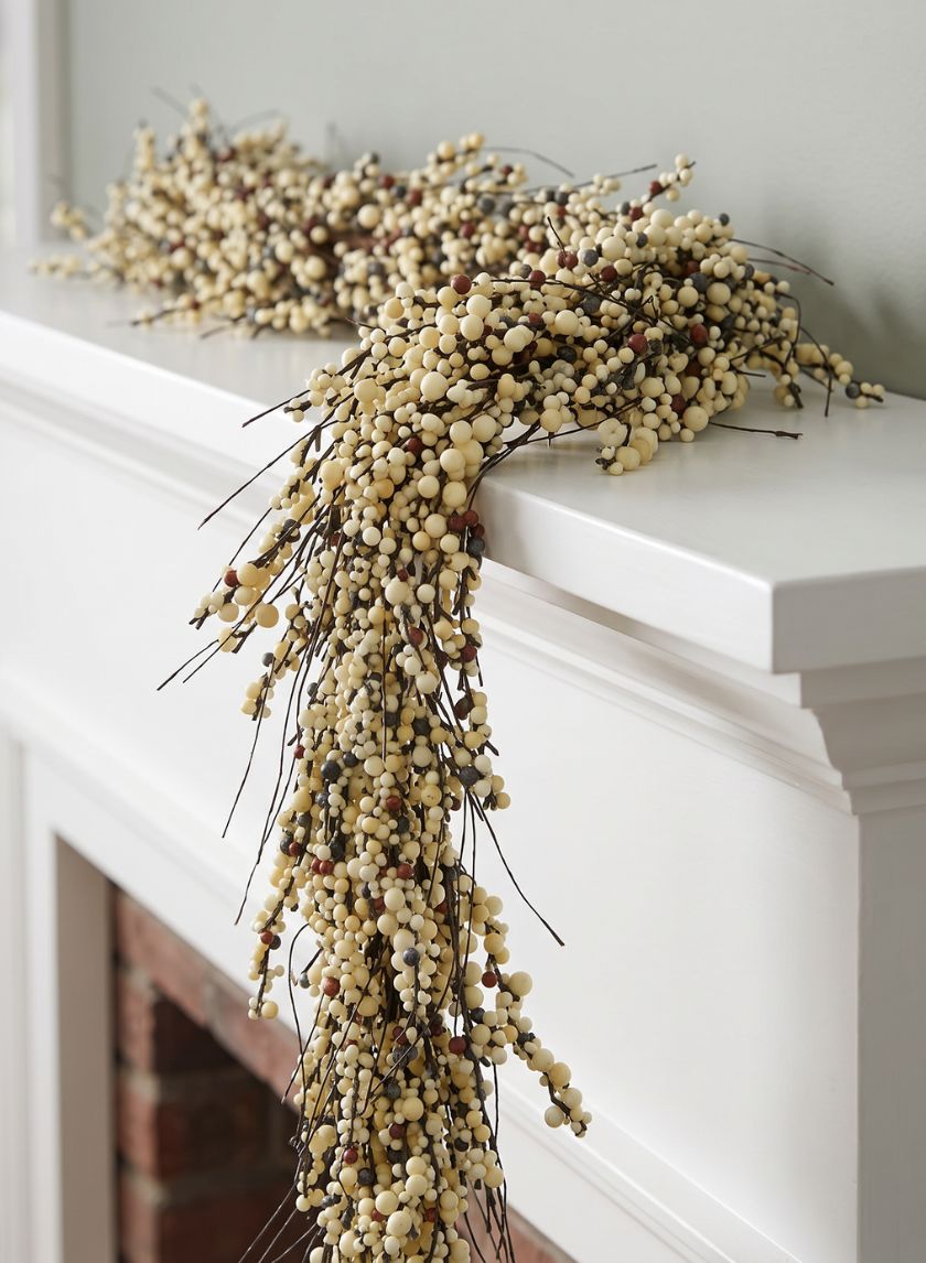 72in Long White Mini Berry Garland Decor Jamali Garden