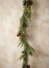 72in Long Pine Garland with Pine Cones Decor Jamali Garden