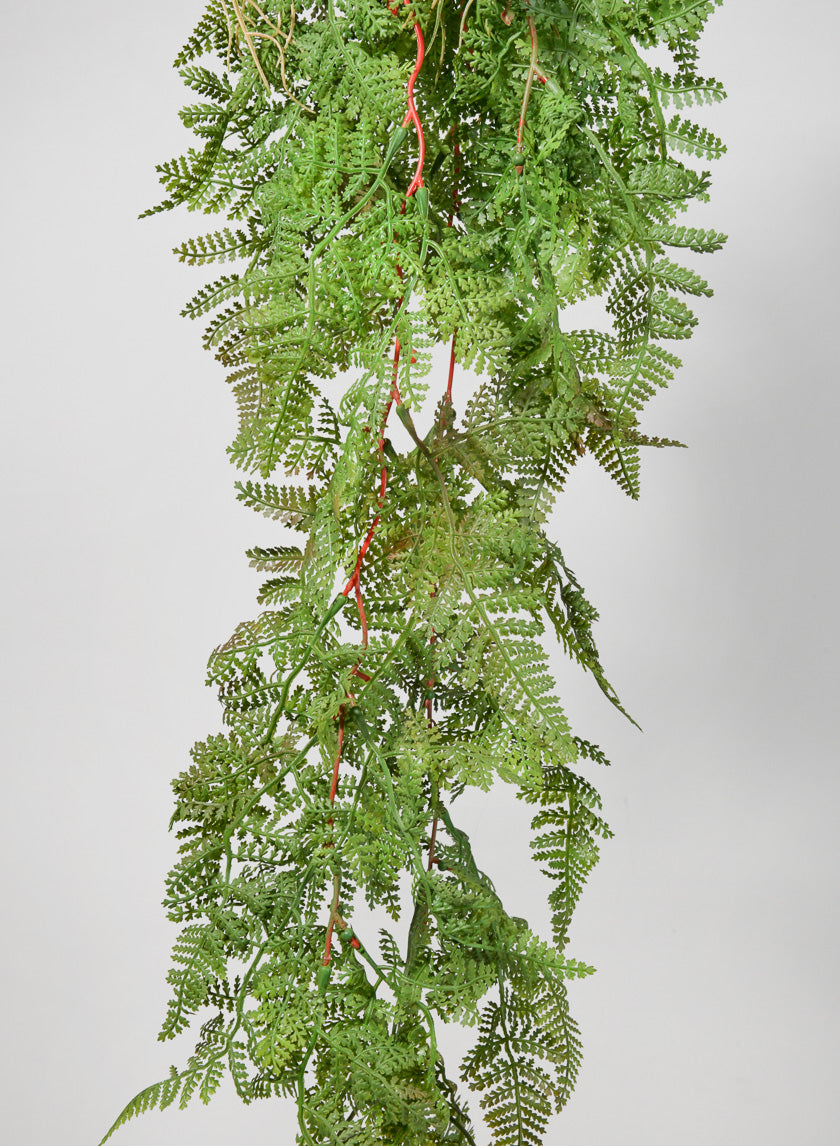 big fake hanging plants 44in Long Rooted Rainforest Fern Hanging, Case of 12