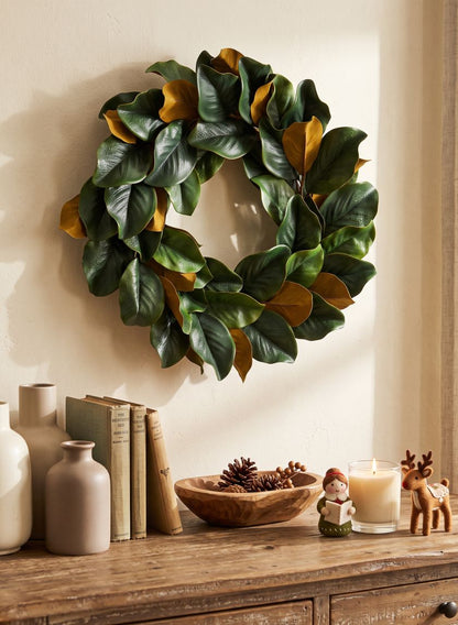 24in Wide Magnolia Wreath Decor Jamali Garden