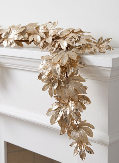 72in Long Gold Leaf Garland, Case of 2 Decor Jamali Garden