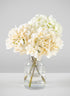 14in Long White Hydrangea in Clear Glass Vase Decor Jamali Garden