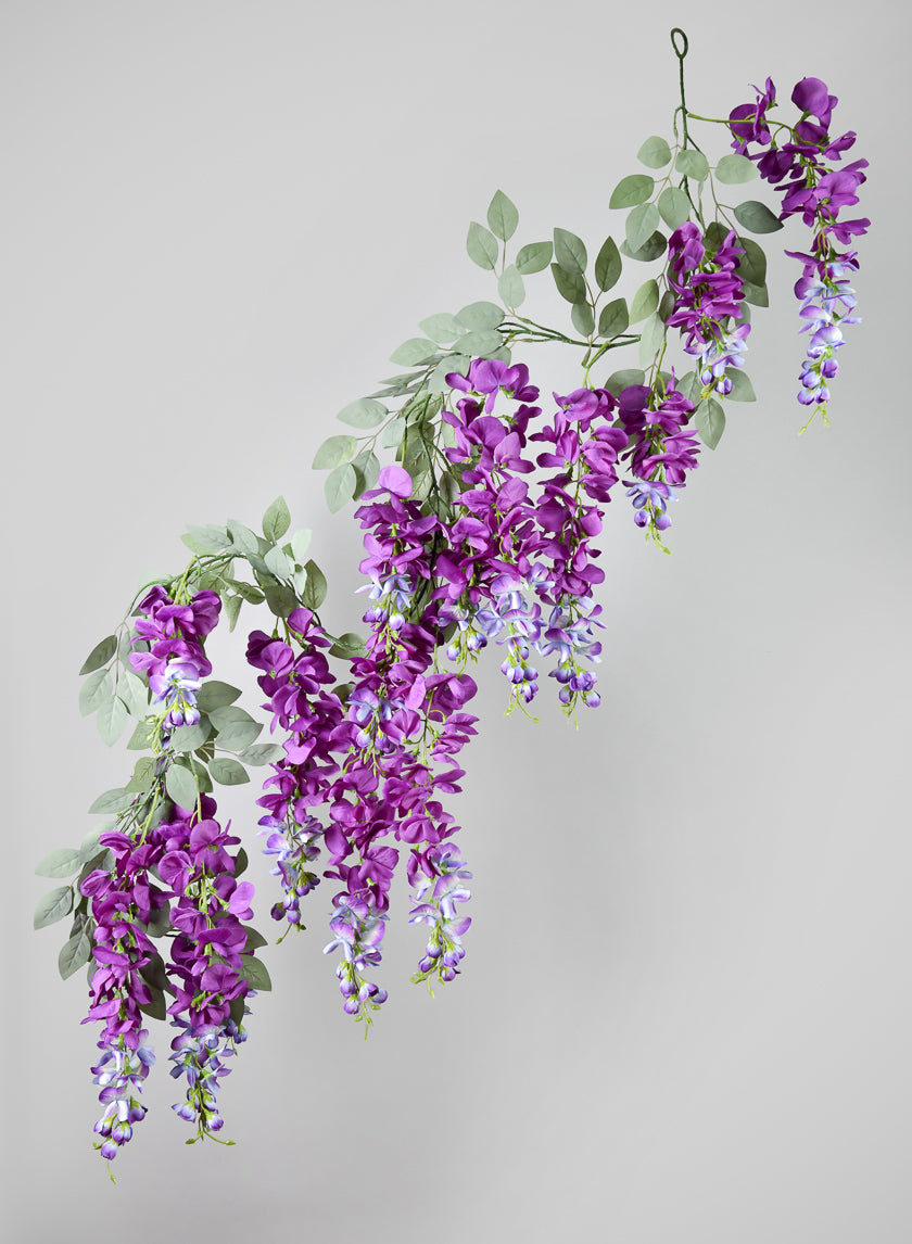5ft Long Purple Wisteria Garland, Case of 4 Decor Jamali Garden