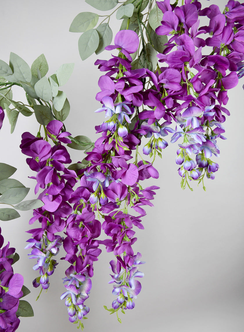 5ft Long Purple Wisteria Garland, Case of 4 Decor Jamali Garden