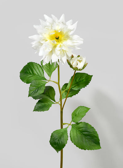 29in White Dahlia Silk Stem