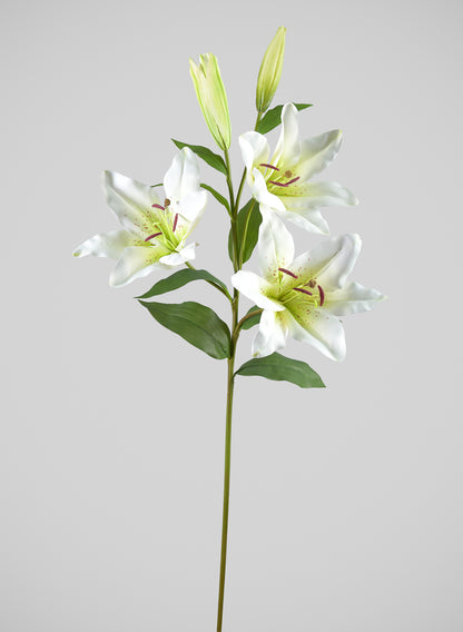 35in Long Cream Asiatic Lily Spray, Case of 6 Decor Jamali Garden