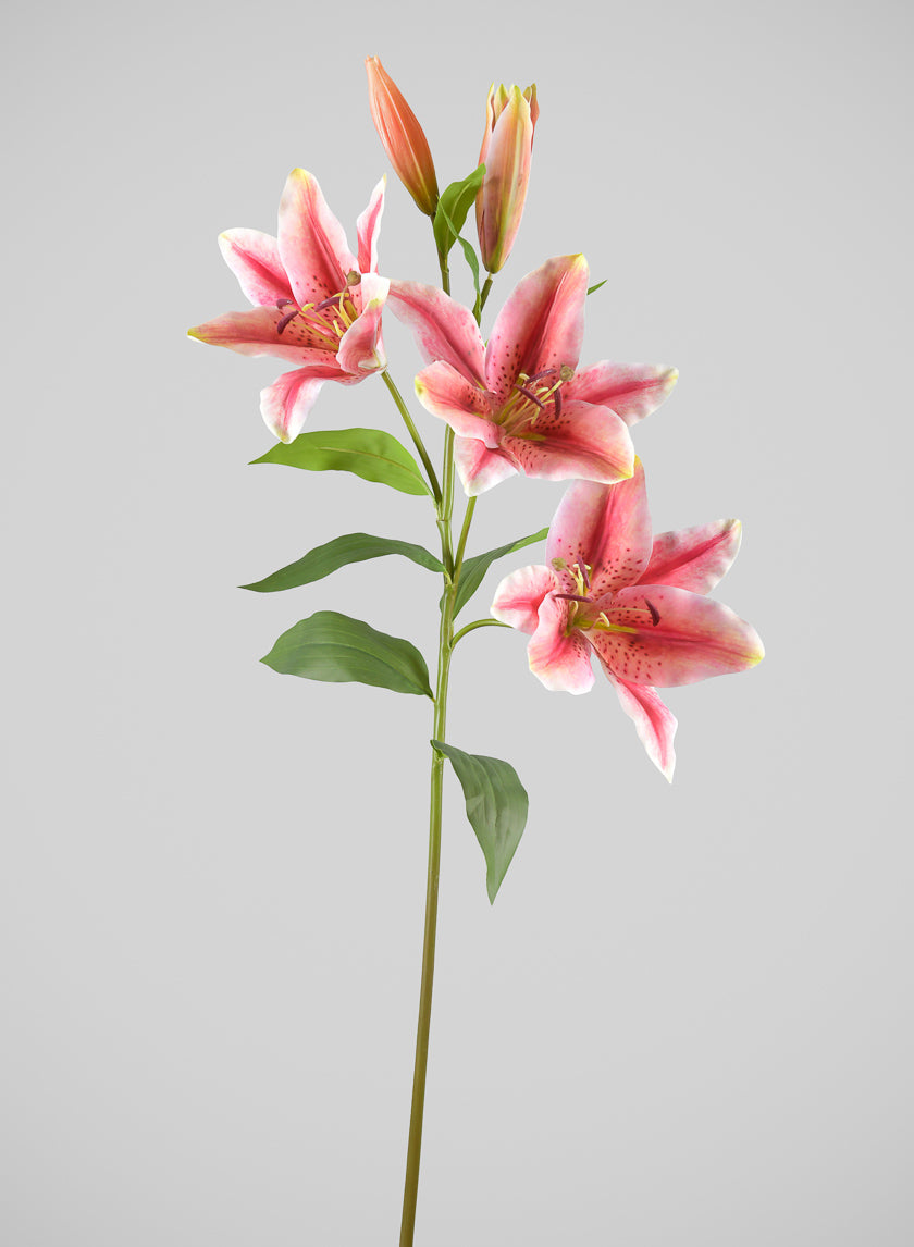 35in Long Mauve Asiatic Lily Spray, Case of 6 Decor Jamali Garden