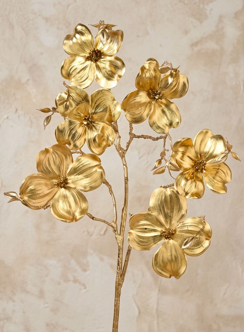 36in Gold Dogwood Spray, Case of 12 Decor Jamali Garden