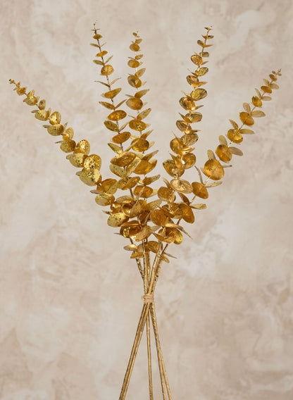 24in Long Gold Eucalyptus Picks, Case of 12 Decor Jamali Garden