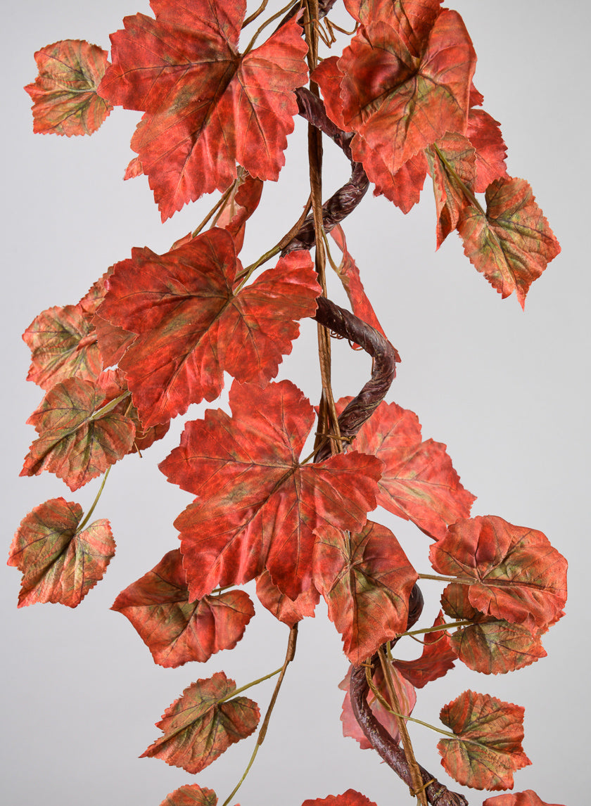 54in Long Fall Grape Leaf Garland, Case of 6 Decor Jamali Garden