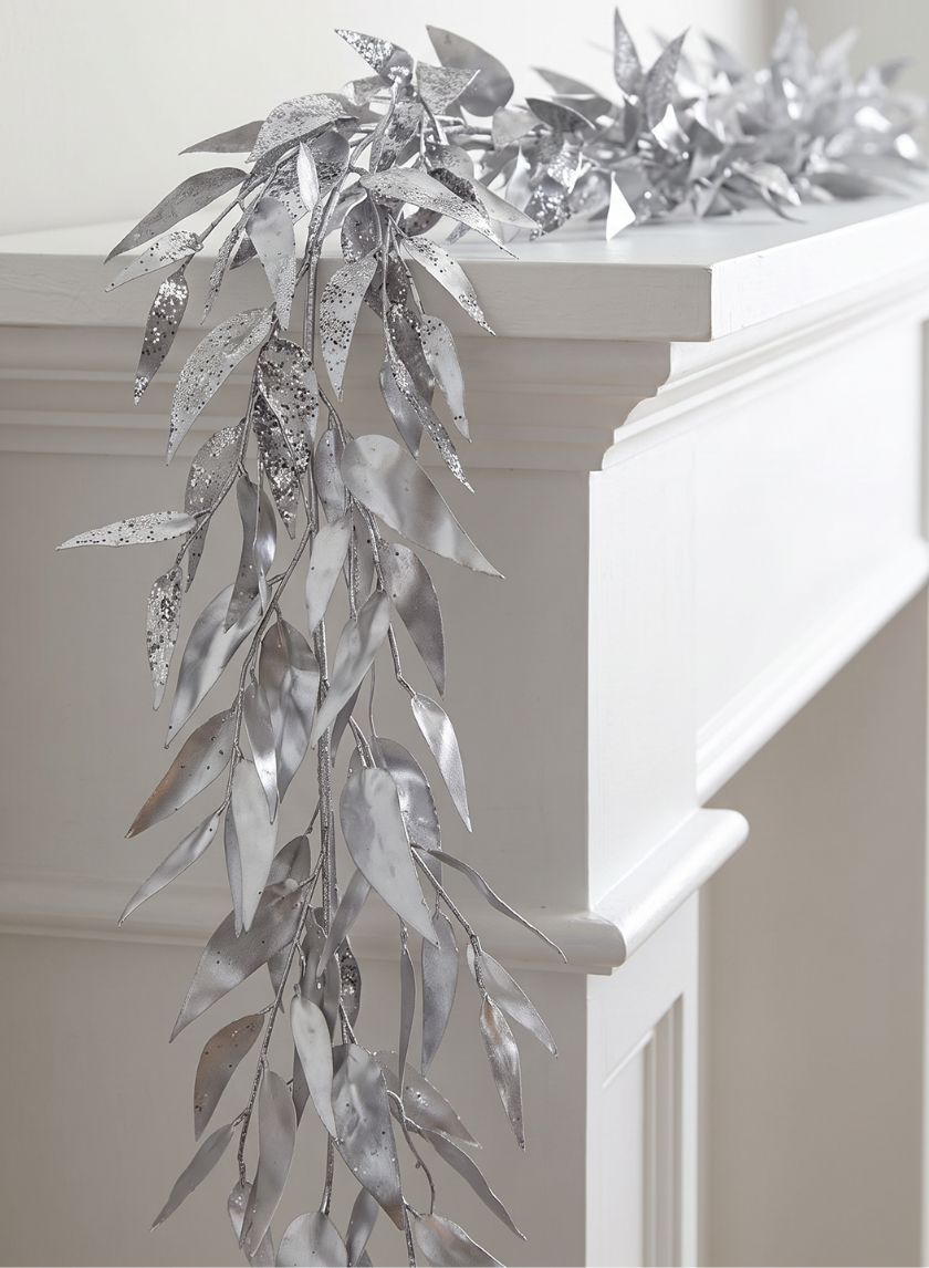 53in Long Champagne Lemon Leaf Eucalyptus Garland, Case of 6 Decor Jamali Garden