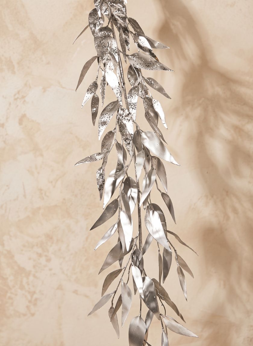 53in Long Champagne Lemon Leaf Eucalyptus Garland, Case of 6 Decor Jamali Garden