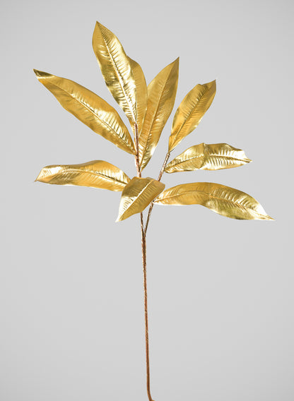 35in Long Gold Magnolia Leaf Spray, Case of 12 Decor Jamali Garden