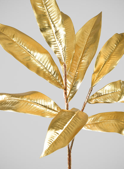 35in Long Gold Magnolia Leaf Spray, Case of 12 Decor Jamali Garden