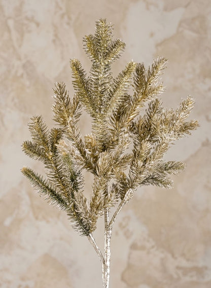 28in Long Glittered Champagne Pine Spray Decor Jamali Garden