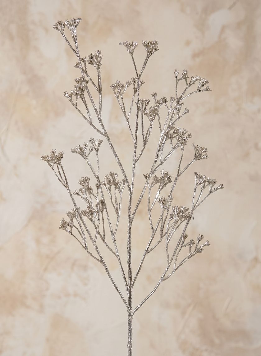 30in Long Sparkling Silver Plant Spray Decor Jamali Garden
