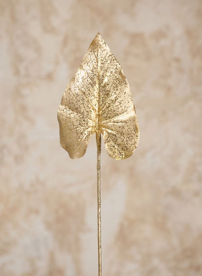 31in Long Glittered Gold Leaf Spray, Set of 6 Decor Jamali Garden
