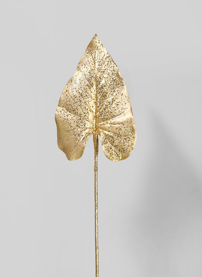 31in Long Glittered Gold Leaf Spray, Set of 6 Decor Jamali Garden