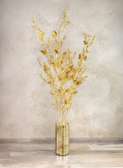 44in Long Gold Pine Needle Spray with Pinecones, Case of 12 Decor Jamali Garden