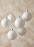 4in Shiny White Glass Ball Ornament, Set of 6 Decor Jamali Garden