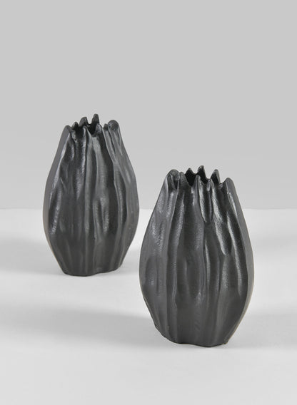 Aluminum Cosmos Black Bark Look Vase Decor Jamali Garden