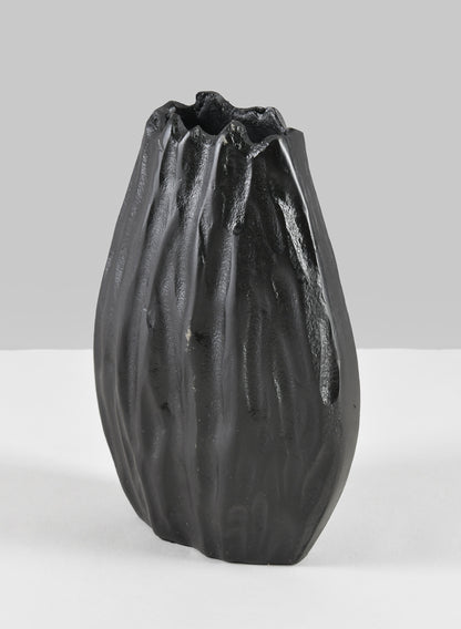 Aluminum Cosmos Black Bark Look Vase