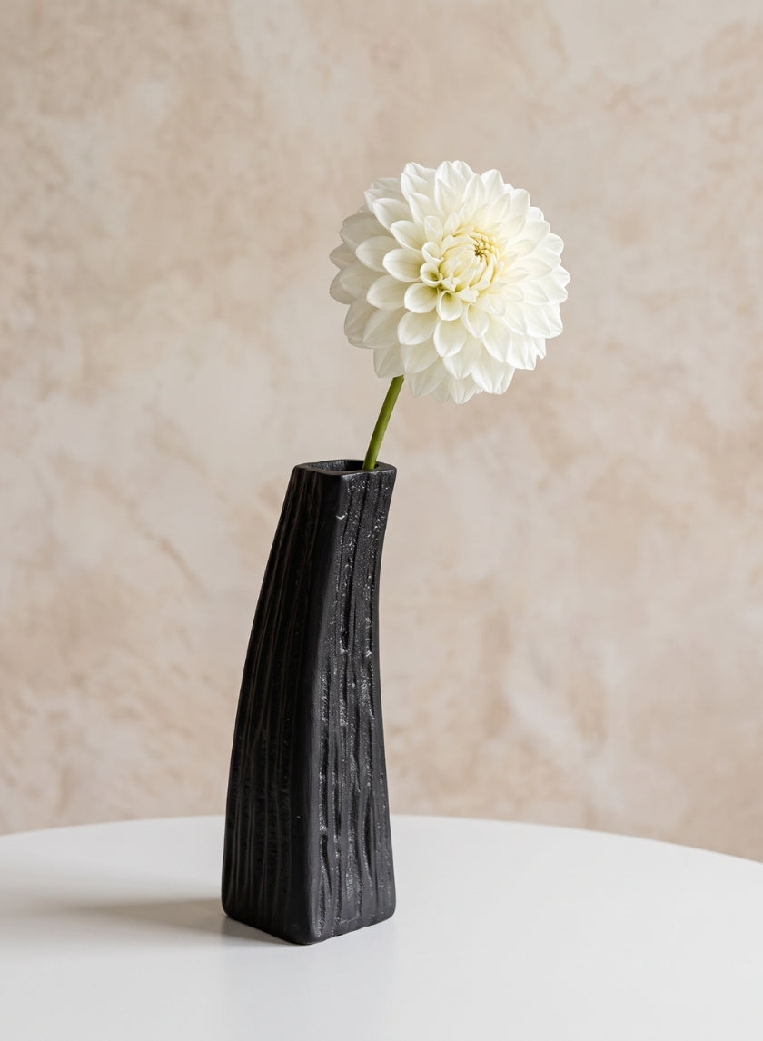 6in Tall Aluminum Emma Barn Style Black Mini Vase Decor Jamali Garden