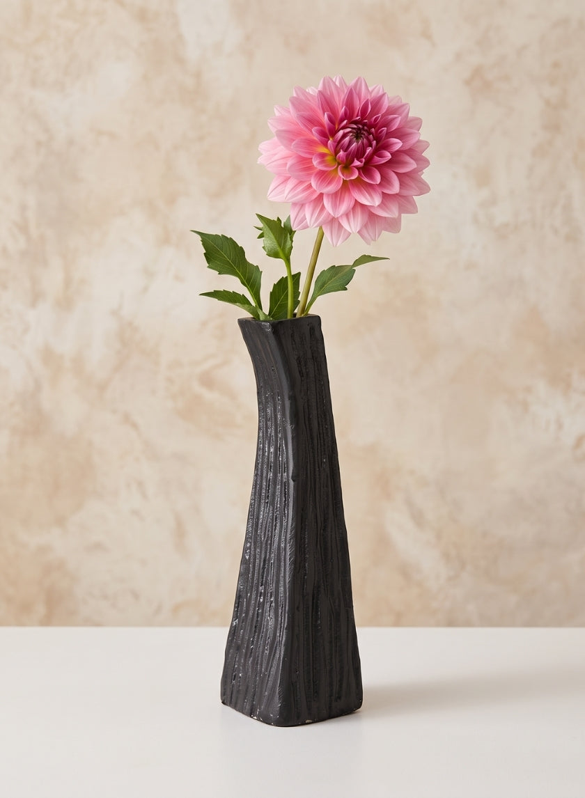 8in Tall Aluminum Emma Barn Style Black Mini Vase Decor Jamali Garden