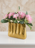 8.25in Tall Aluminum Marseilles Gold Wave Vase Decor Jamali Garden