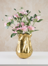 14.5in Tall Aluminum Versailles Scalloped Brushed Gold Vase Decor Jamali Garden