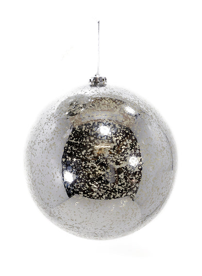7.75in Round Silver Mercury Plastic Ornament Ball (200mm) Decor Jamali Garden