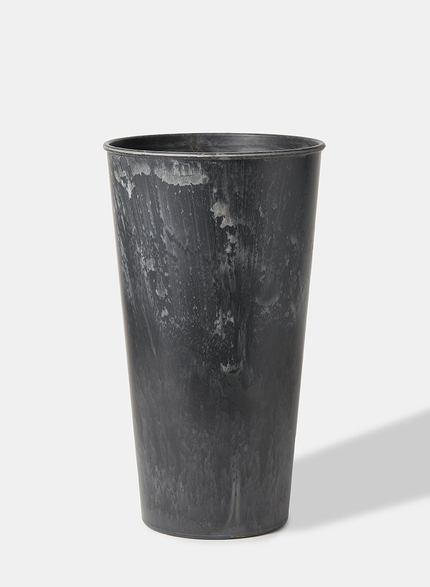 plastic bucket planter 13 in Aged Black Tall Flower Bucket – Jamali Garden