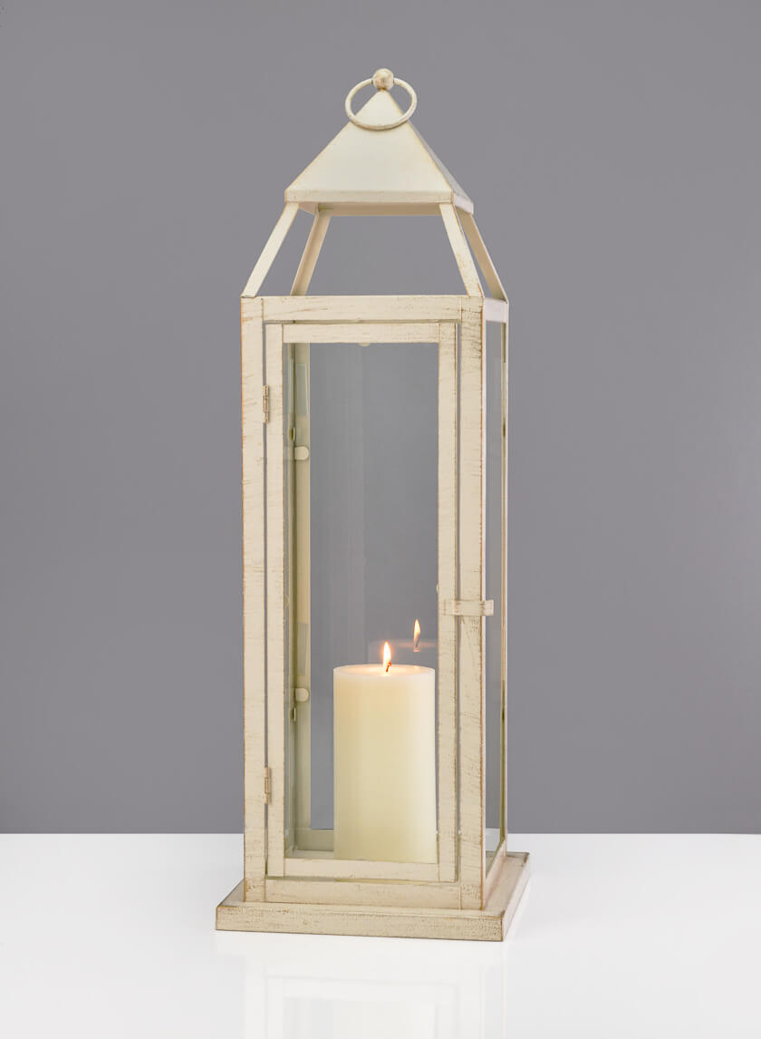 Montmartre Aged White Lantern Decor Jamali Garden