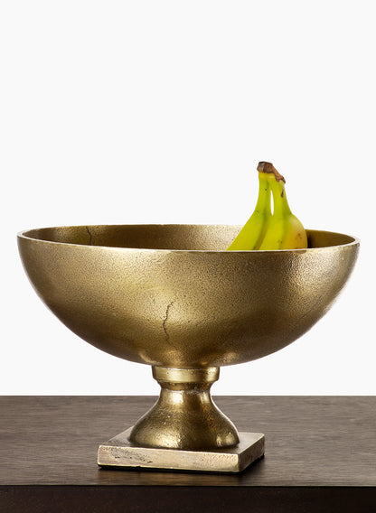 10in Wide Antique Brass Footed Bowl Decor Jamali Garden