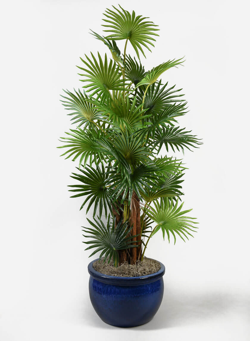 artificial palm plants with pots Falling Blue Glazed Ceramic Bavarian Plant Pot New York City Gardens – Jamali Garden